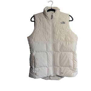 The North Face 550 Full Zip Quilted Down Puffer Jacket Vest Womens Large White